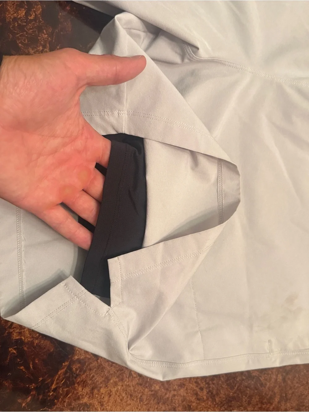 Fabletics Men's White Athletic Shorts with Black Waistband
